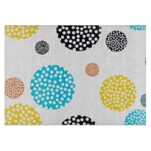 Playful, trendy, cool, fun, modern dotted circles cutting board