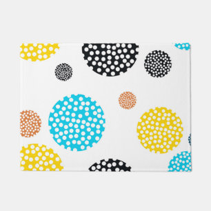 Playful, trendy, cool, fun, modern dotted circles doormat