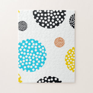Playful, trendy, cool, fun, modern dotted circles jigsaw puzzle