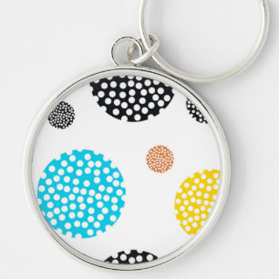 Playful, trendy, cool, fun, modern dotted circles keychain