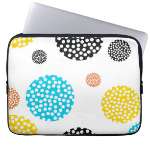Playful, trendy, cool, fun, modern dotted circles laptop sleeve