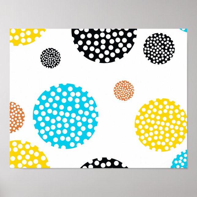 Playful, trendy, cool, fun, modern dotted circles poster (Front)