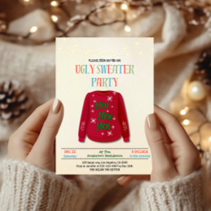 Playful Ugly Sweater Christmas Party - Fun Holiday Invitation