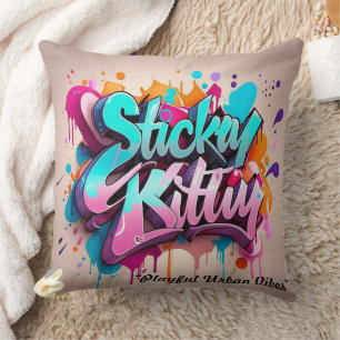 “Playful Urban Vibes” Throw Pillow