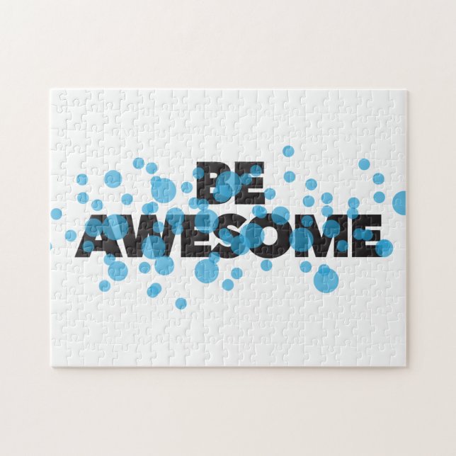 Playful, vibrant, bold, modern design Be Awesome Jigsaw Puzzle (Horizontal)