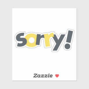 Playful, vibrant, bold, modern design of Sorry