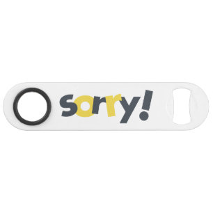 Playful, vibrant, bold, modern design of Sorry Bar Key
