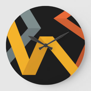 PLayful, vibrant, modern, urban graphic ways Large Clock