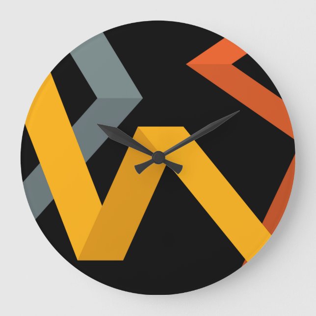 PLayful, vibrant, modern, urban graphic ways Large Clock (Front)