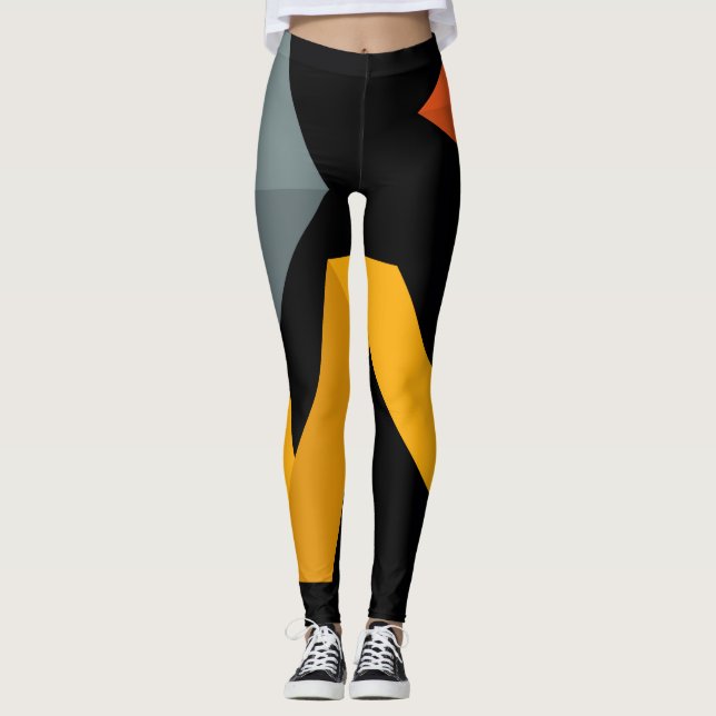 PLayful, vibrant, modern, urban graphic ways Leggings (Front)
