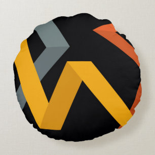 PLayful, vibrant, modern, urban graphic ways Round Pillow