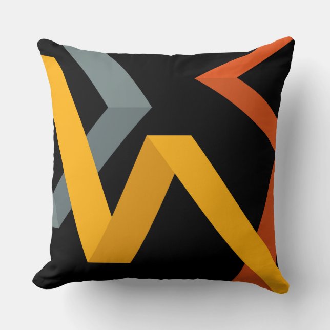 PLayful, vibrant, modern, urban graphic ways Throw Pillow (Front)