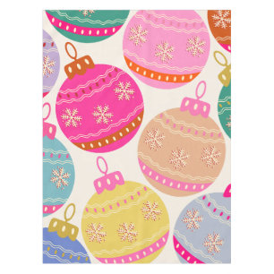 Playful Vintage Christmas Baubles Tablecloth