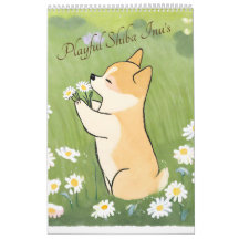Playful Watercolor AI Generated Shiba Inu