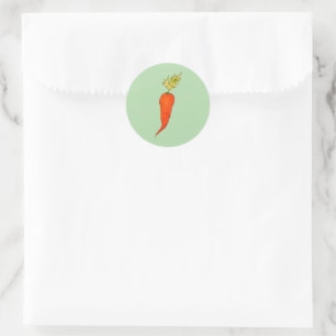 Playful Watercolor Carrot Classic Round Sticker