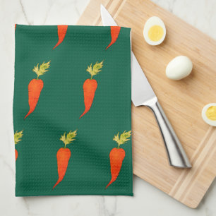 Playful Watercolor Carrot Kitchen Towel