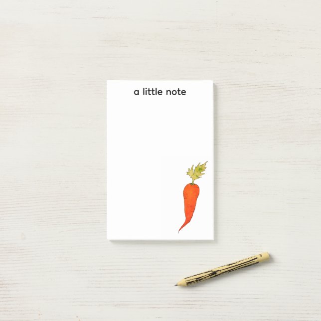 Playful Watercolor Carrot Post-it Notes (On Desk)