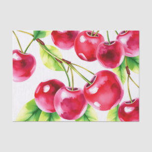 Playful Watercolor Cherries  Tissue Paper