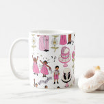 Playful Wedding Celebration Illustrative Pattern  Coffee Mug<br><div class="desc">Celebrate Love with this Charming Illustration! Capture the joy of a wedding day with this vibrant, hand-drawn style pattern. Featuring a happy bride and groom, bridesmaids, musicians, and a grand wedding cake, this design is filled with festive details in lovely shades of pink, purple, and yellow. It’s the perfect choice...</div>