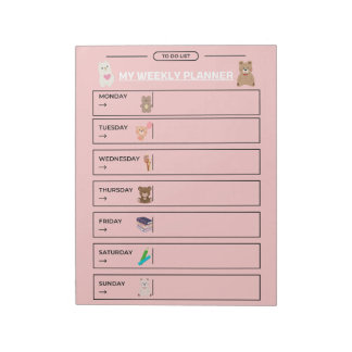 Playful Weekly Planner Page Notepad