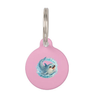 Playful Whale Ocean Conservation Design Pet Tag