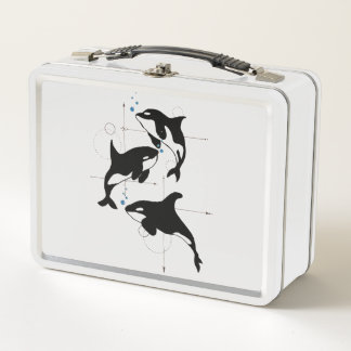 Playful Whales Metal Lunch Box