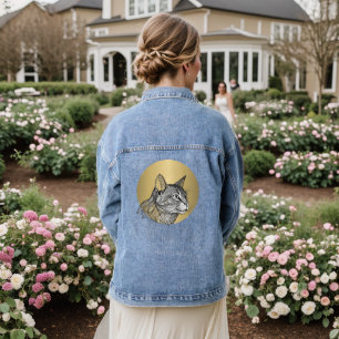 Playful Whimsical Cat Denim Jacket