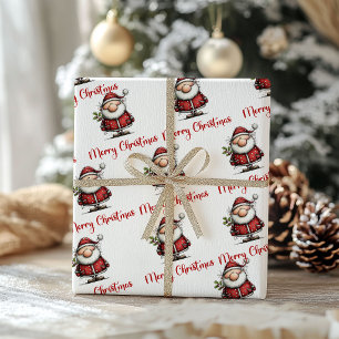Playful Whimsical Santa Humour Christmas Wrapping Paper