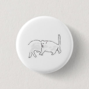 Playful White Cats Minimalist 1 Inch Round Button