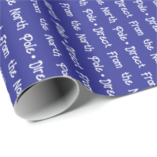Playful White Editable Message on Dark Blue Wrapping Paper