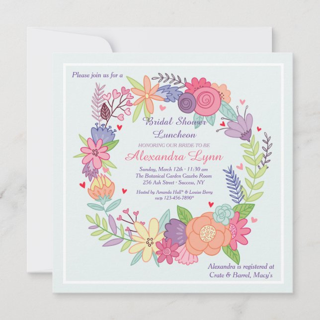 Playful Wreath Invitation (Front)