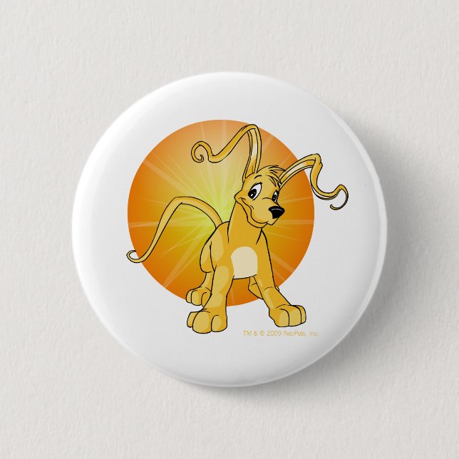 Playful yellow Gelert 2 Inch Round Button (Front)
