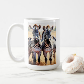 Playful Zebras Colourful Safari Inspired Art Coffee Mug