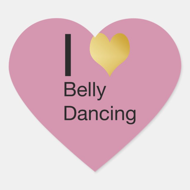 Playfully Elegant I Heart Belly Dancing Heart Sticker (Front)