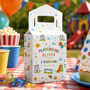 Playground Adventure 6th Birthday Park Party Favor Box
