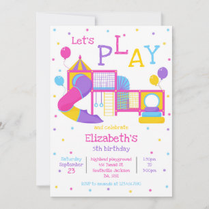Playground, Bounce Jump, Trampoline Birthday Invitation