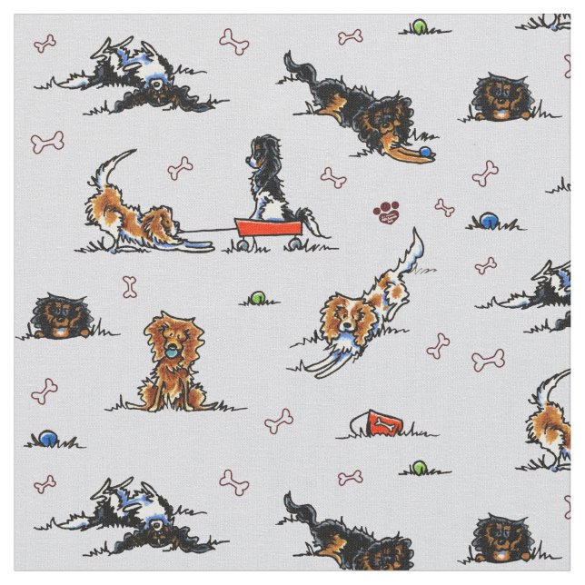 Playground Cavalier CKCS Spaniels Oyster Fabric (Close Up)