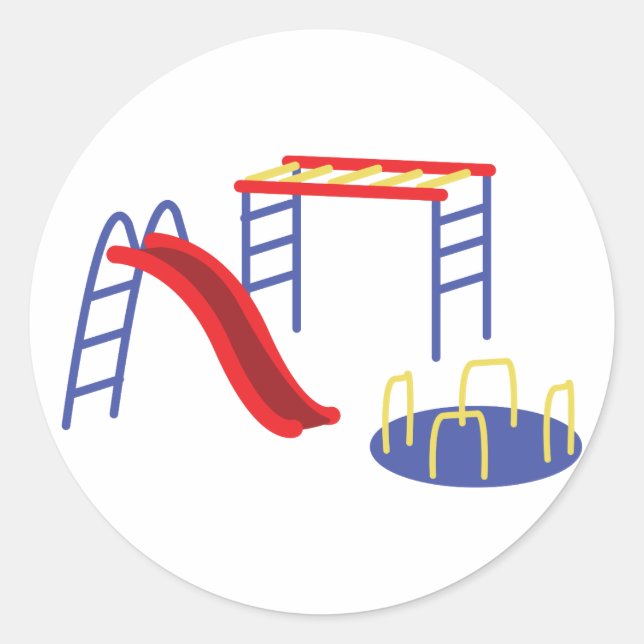 Playground Equipment Classic Round Sticker (Front)