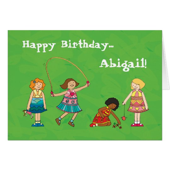 Playground Girls personalised birthday card