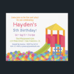 Playground Gym Ball Pits Kid Birthday Party Invitation<br><div class="desc">Have a day of fun and play for your children guests and birthday boy or girl by hosting the birthday party at an indoor playground gym! This colourful invitation with a rainbow colour palette features a playground house equipment with a slide and ladder that is situated within a ball pit....</div>