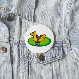 Playground Horse Spring Rider 3 Inch Round Button