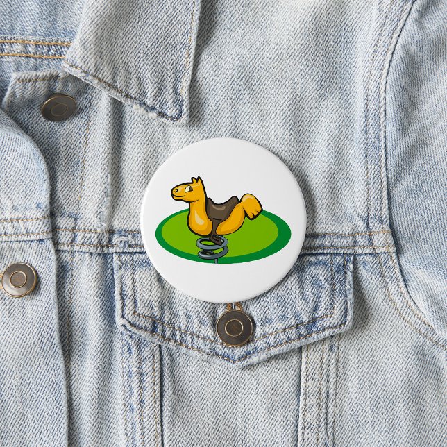 Playground Horse Spring Rider 3 Inch Round Button (Creator Uploaded)