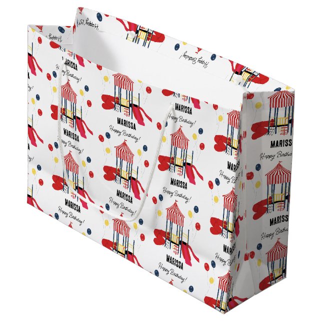 Playground Kids Boys Girls Birthday Custom Name Large Gift Bag (Front Angled)