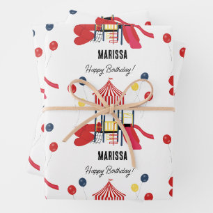 Playground Kids Boys Girls Birthday Custom Name Wrapping Paper Sheet