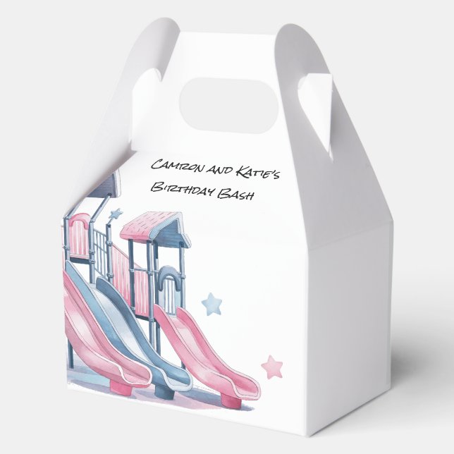 Playground Slides Super Fun Birthday Bash Favor Box (Back)