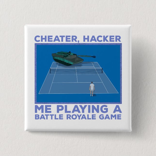 Playing a Battle Royale Game 2 Inch Square Button (Front)