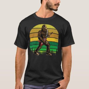 Playing A Electric Guitar Rock On Big Foot  T-Shirt