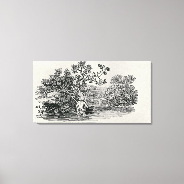 Playing a Salmon Canvas Print (Front)
