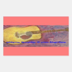 playing acoustic is good therapy sticker