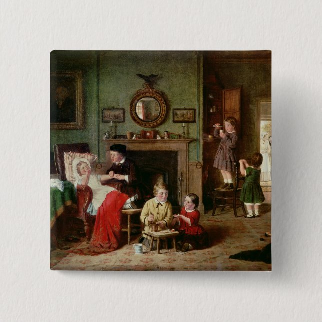 Playing at Doctors 2 Inch Square Button (Front)